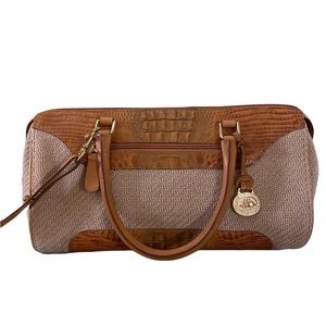 Brahmin Woven and Leather Bag with Crossbody Strap
